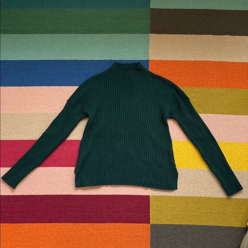 Banana Republic Teal Ribbed Knit Top